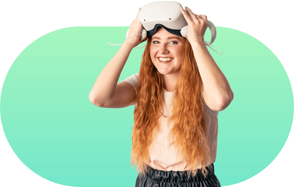 online learning girl with oculus headset
