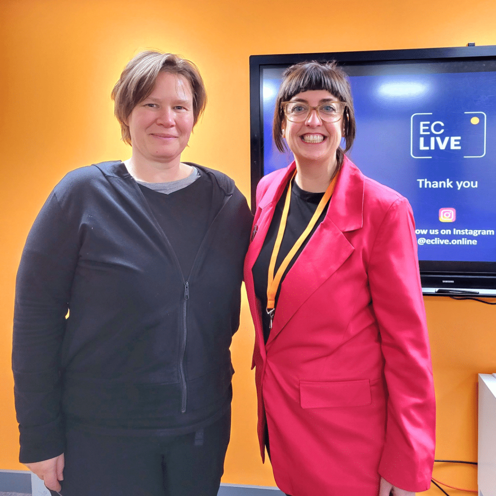 Online English Student Katerina with EC Live Manager Fiona Cox